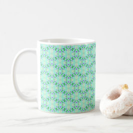 Petalen für grüne und Lila geometrische Blume Kaffeetasse