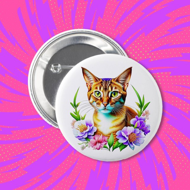 Petalen und Niedliche Katze und Hübsche Blume Button (Von Creator hochgeladen)