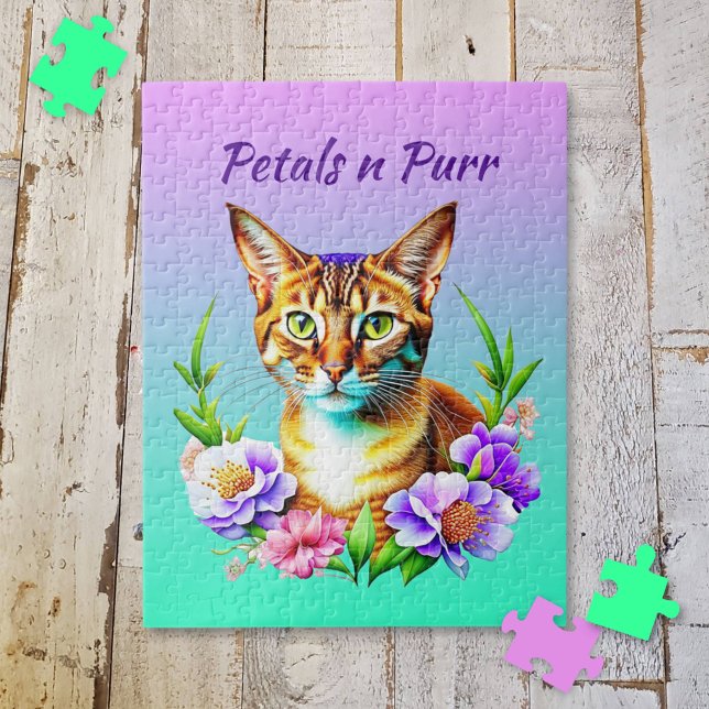 Petalen und Niedliche Katze und Hübsche Blume Puzzle (Von Creator hochgeladen)