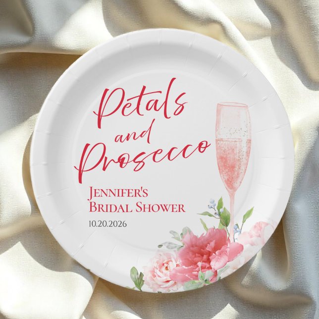 Petalen und Prosecco | Wild Garden Brautparty Pappteller (Von Creator hochgeladen)