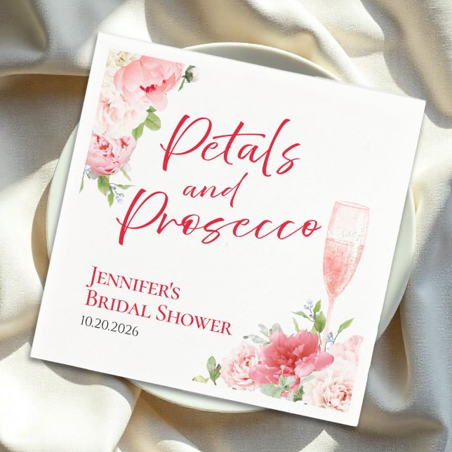 Petalen und Prosecco | Wild Garden Brautparty Serviette (Von Creator hochgeladen)