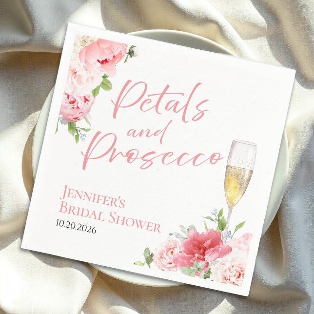 Petalen und Prosecco | Wild Garden Brautparty Serviette (Von Creator hochgeladen)