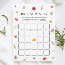 Petals and Prosecco Brautparty Bingo Game Card