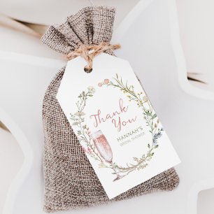 Petals and Prosecco Brautparty Vielen Dank Geschenkanhänger