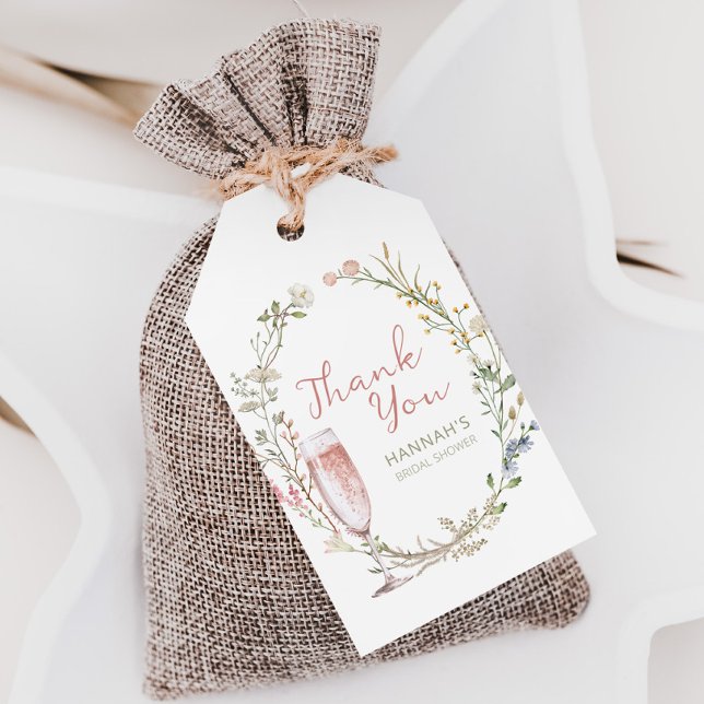 Petals and Prosecco Brautparty Vielen Dank Geschenkanhänger (petals and prosecco bridal shower favor tags)