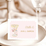 Petals and Prosecco Bridal Shower<br><div class="desc">Guide guests in bubbly style with this petals and prosecco bridal shower table number sign—perfect for seating or as a chic place card. Features blush watercolor florals and a champagne bottle. Explore our full matching collection for more coordinating pieces.</div>