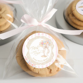 Petals and Prosecco Bridal Shower Runder Aufkleber