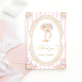 Petals and Prosecco Floral Bridal Shower Dankeskarte