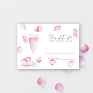 Petals and Prosecco - Ideen für die Datumsnacht \  Begleitkarte