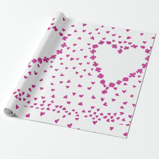 Petals Heart Wrapping Paper Geschenkpapier (Ungerollt)