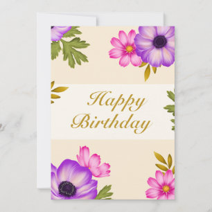 Petals in Harmonie - Anemone und Cosmos Geburtstag Feiertagskarte