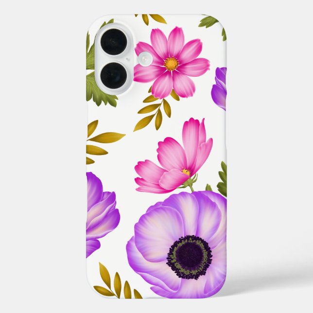 Petals in Harmony - Anemone und Kosmos Case-Mate iPhone Hülle (Rückseite)