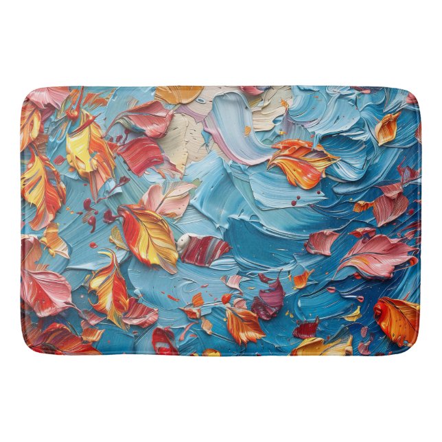 Petals in Motion – Expressive Abstract Floral Badematte (Vorderseite)