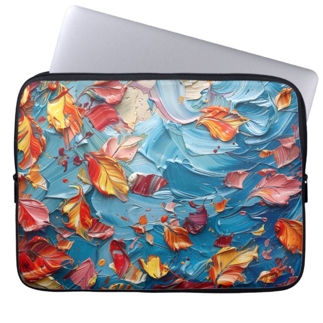 Petals in Motion – Expressive Abstract Floral Laptopschutzhülle (Vorderseite)