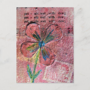 Petals Nass mit Blume Mixed Media Collage Postkarte