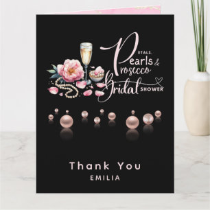 Petals Pearls Prosecco Favors Brautparty Karte