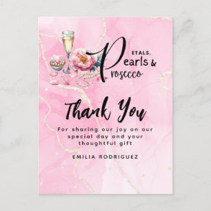 Petals Pearls Prosecco Favors Brautparty Postkarte