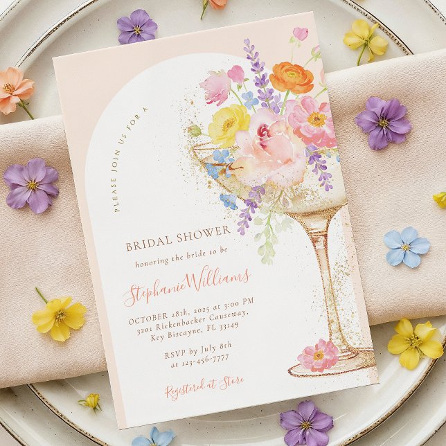 Petals & Prosecco Arch Bridal Shower Invitation Einladung (Von Creator hochgeladen)