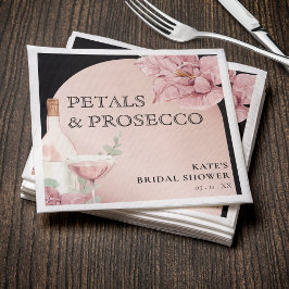 Petals & Prosecco Black & Rose Gold Brautparty Serviette