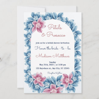 Petals & Prosecco Blumenstrauch Summer Brautparty Einladung