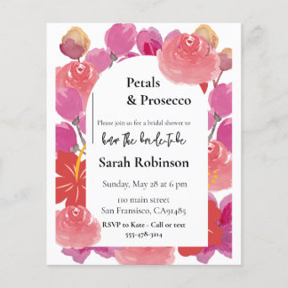 Petals & Prosecco Blumenstrauch Summer Brautparty Flyer