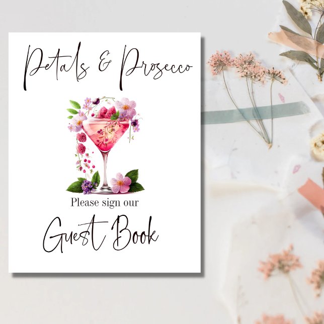 Petals & Prosecco Blush Pink Brautparty Guest Poster (Von Creator hochgeladen)
