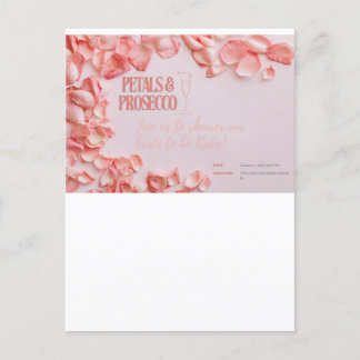 Petals & Prosecco Braut-Einladung Postkarte