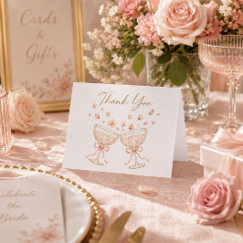 Petals & Prosecco Brautjungfernparty Dankeskarte