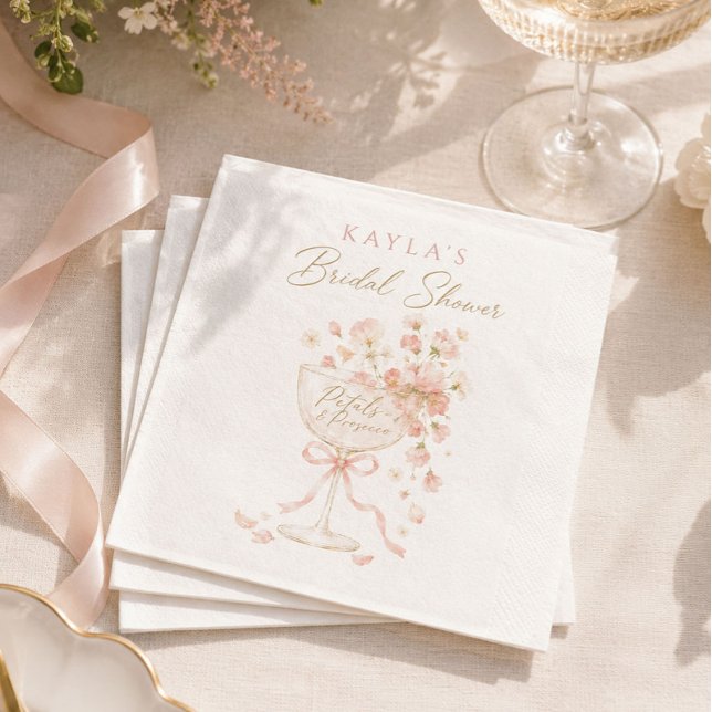 Petals & Prosecco Brautjungfernparty Serviette (Von Creator hochgeladen)