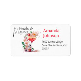 Petals & Prosecco Brautparty Adressaufkleber