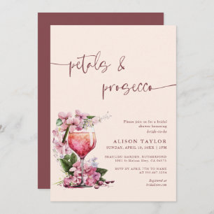 Petals & Prosecco Brautparty Boho Mauve Einladung