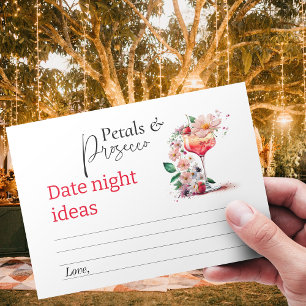 Petals Prosecco Brautparty Brunch Datum Begleitkarte