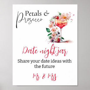 Petals Prosecco Brautparty Brunch Datum Poster