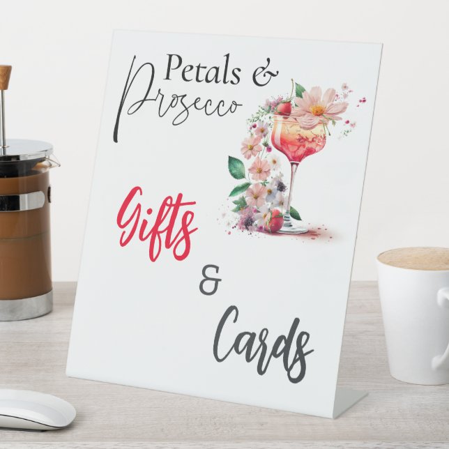 Petals Prosecco Brautparty Brunch Geschenke Sockelschild (In Situ)