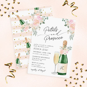 Petals & Prosecco Brautparty mit Sekt Einladung