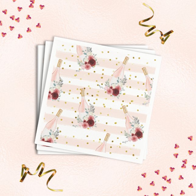 Petals & Prosecco Brautparty Napkins Serviette (Von Creator hochgeladen)