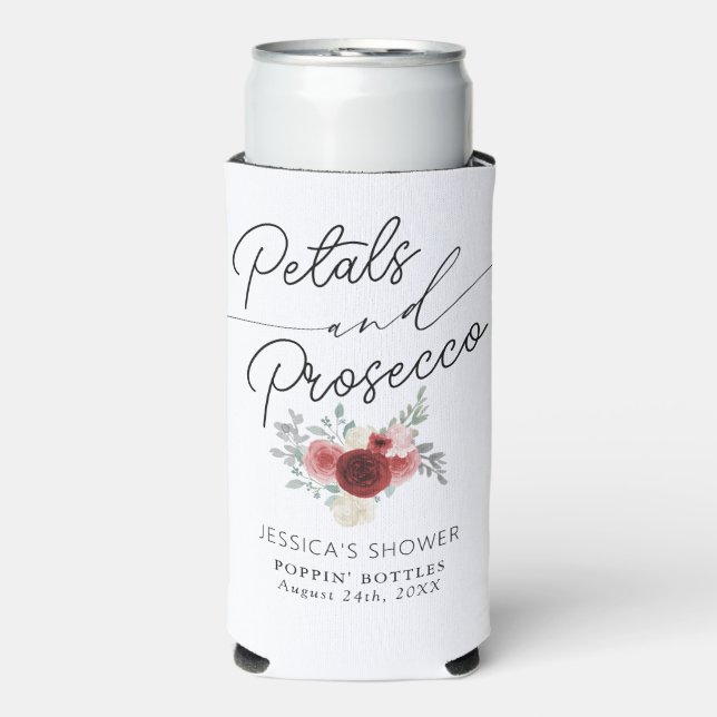 Petals & Prosecco Brautparty Seltzer Can Cooler Selters Dosenkühler (Seltzer Vorderseite)