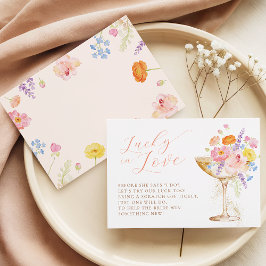 Petals Prosecco Bridal Shower Lucky in Love Card Begleitkarte