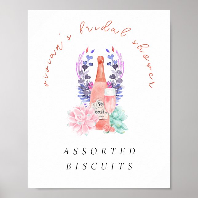 Petals & Prosecco Champagne Brautparty Food Poster (Vorne)