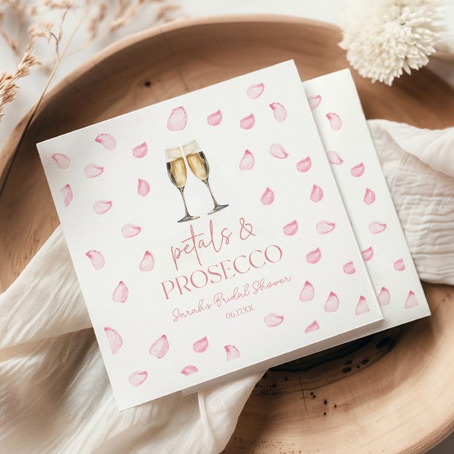Petals & Prosecco Champagne Brautparty Serviette (Von Creator hochgeladen)