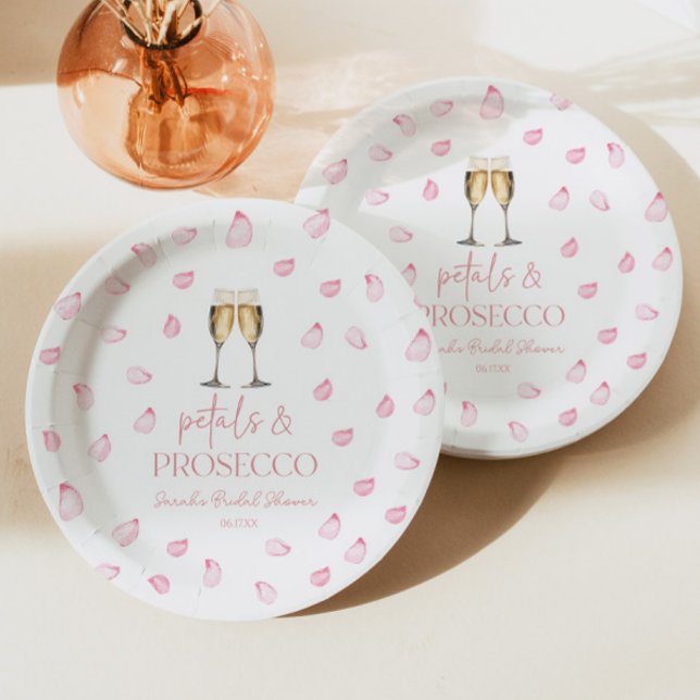 Petals & Prosecco Champagner Brautparty  Pappteller (Von Creator hochgeladen)