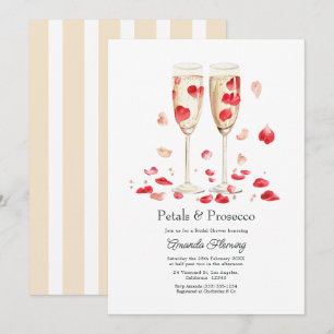 Petals & Prosecco Champagner-Junggesellinnen-Absch Einladung