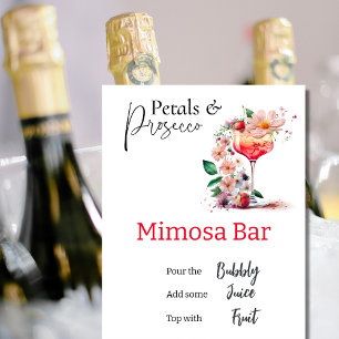 Petals Prosecco Floral Brautparty Mimosa Bar Poster