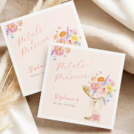 Petals & Prosecco Floral Bridal Shower Napkins Serviette