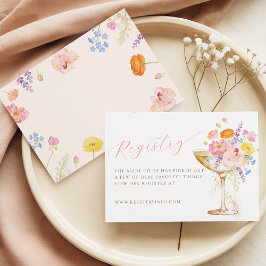 Petals & Prosecco Floral Bridal Shower Registry Begleitkarte
