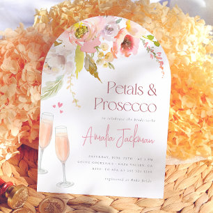 Petals & Prosecco Floraler Bogen Brautparty Einladung