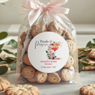 Petals Prosecco Garden Floral Brautparty Gevor Runder Aufkleber