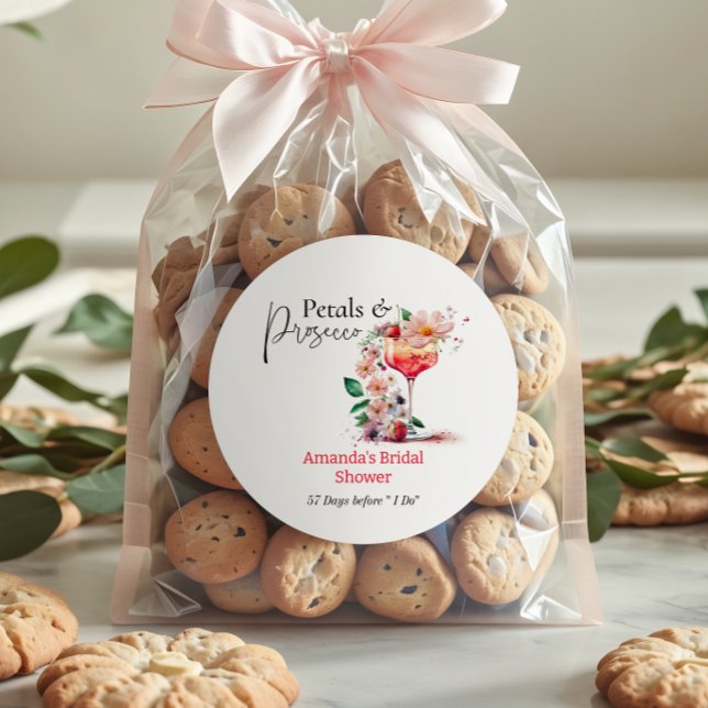 Petals Prosecco Garden Floral Brautparty Gevor Runder Aufkleber (Von Creator hochgeladen)