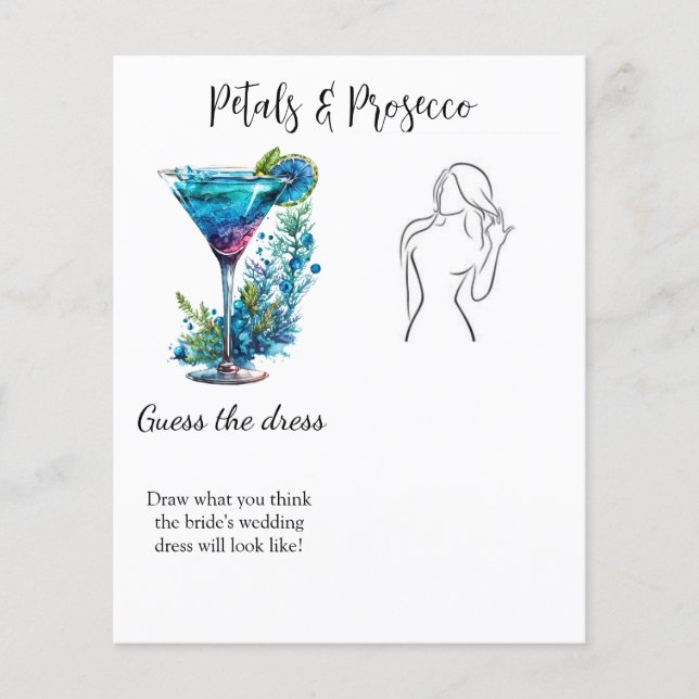 Petals & Prosecco Guess Dress Bridal Duschspiel (Vorderseite)