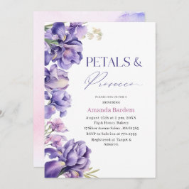 PETALS & PROSECCO IRIS BLUME Aquarellfarben Einladung